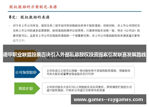 德甲职业联盟投票否决引入外部私募股权投资提案引发联赛发展路线