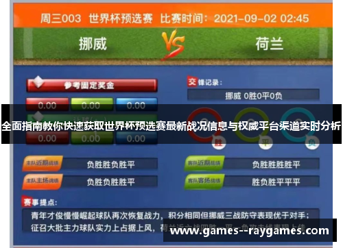 全面指南教你快速获取世界杯预选赛最新战况信息与权威平台渠道实时分析